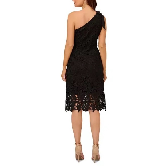 NWT Adrianna Papell Lace Bow-Trim One Shoulder Midi Dress - size 2 - Picture 2 of 7